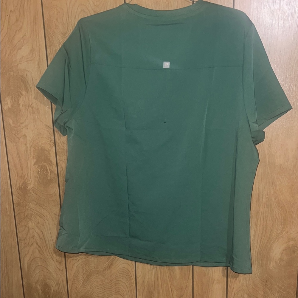 Fabletics Forest Green V-Neck Medical Scrub Top - Picture 2 of 3